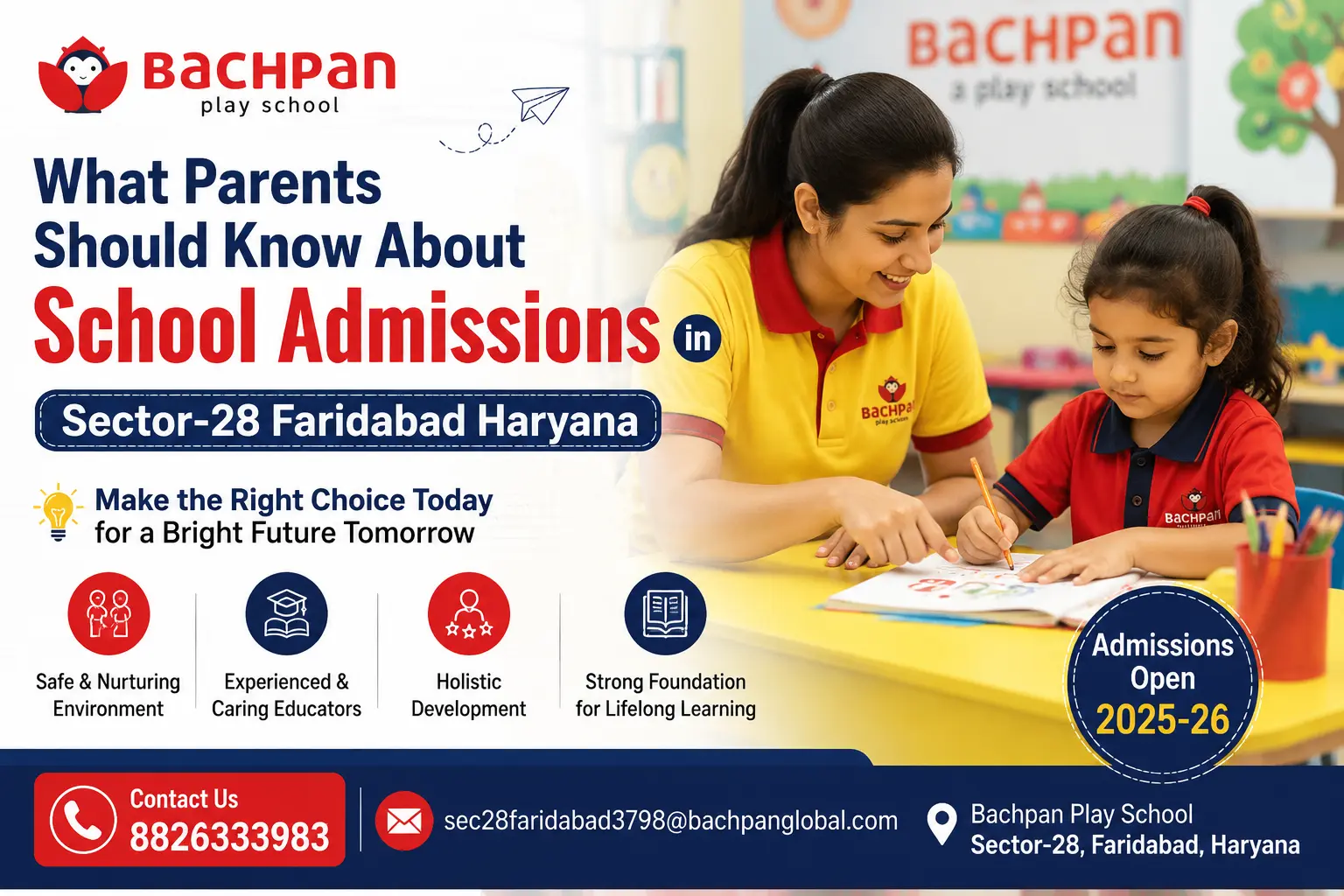 Play School Sector-28 Faridabad Haryana | Bachpan Play School Admissions Open